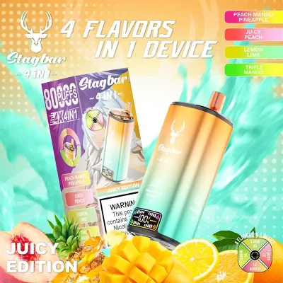 Peach Mango Pineapple & Juicy Peach & Lemon Lime & Triple Mango | STAGBAR 4IN1 80K Puffs Disposable Vape